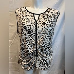 Vince Camuto 2xl sleeveless top dress blouse Cheetah print
